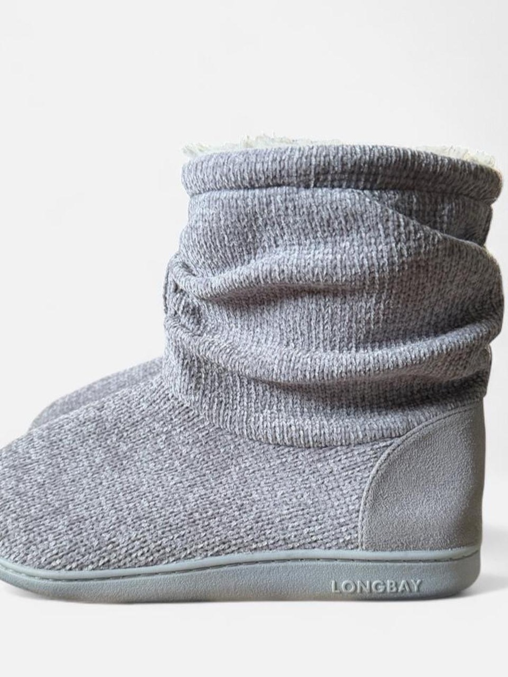 Long Bay Gray Knit Slouch Booties